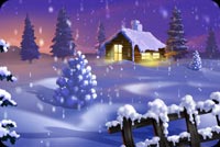 Snow House Winter Night Background