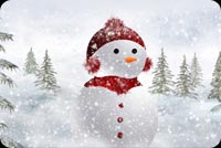 A Snowman In The Snow Background