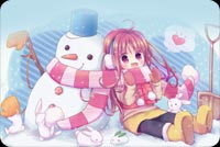 Lovely Girl & Snowman Background