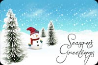 Snowman Season's Greetings Background