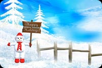 Snowman Happy Holidays Background