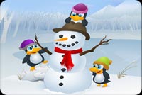 Snowman With Penguins Background