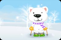 Ski Bear Having Fun Background