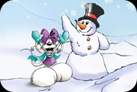 Having Fun With Snowman Background
