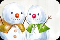 Two Snowman Background