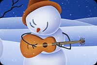 Snowmen Play Guitar Music Background