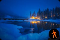 Animated: Cabin In Snow By Yongnan Li (lake Reflections) Background