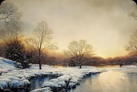 Animated: Snowy Winter River email background